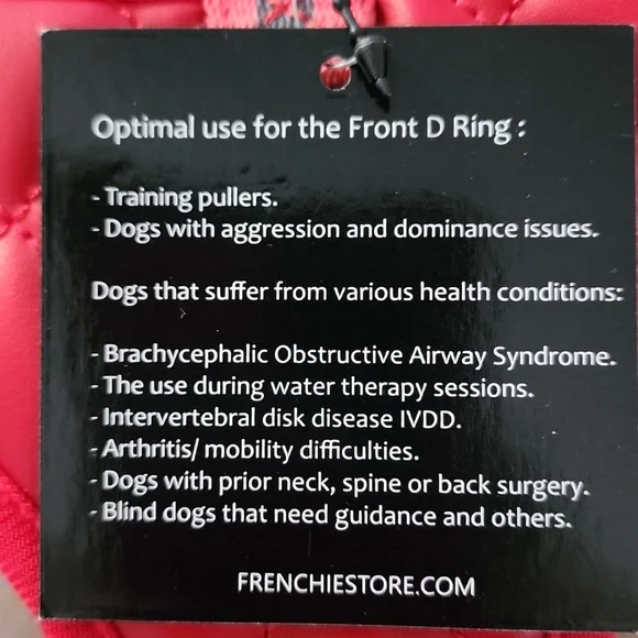 Frenchiestore neck adjustable vegan leather harness-M - Picture 5 of 6